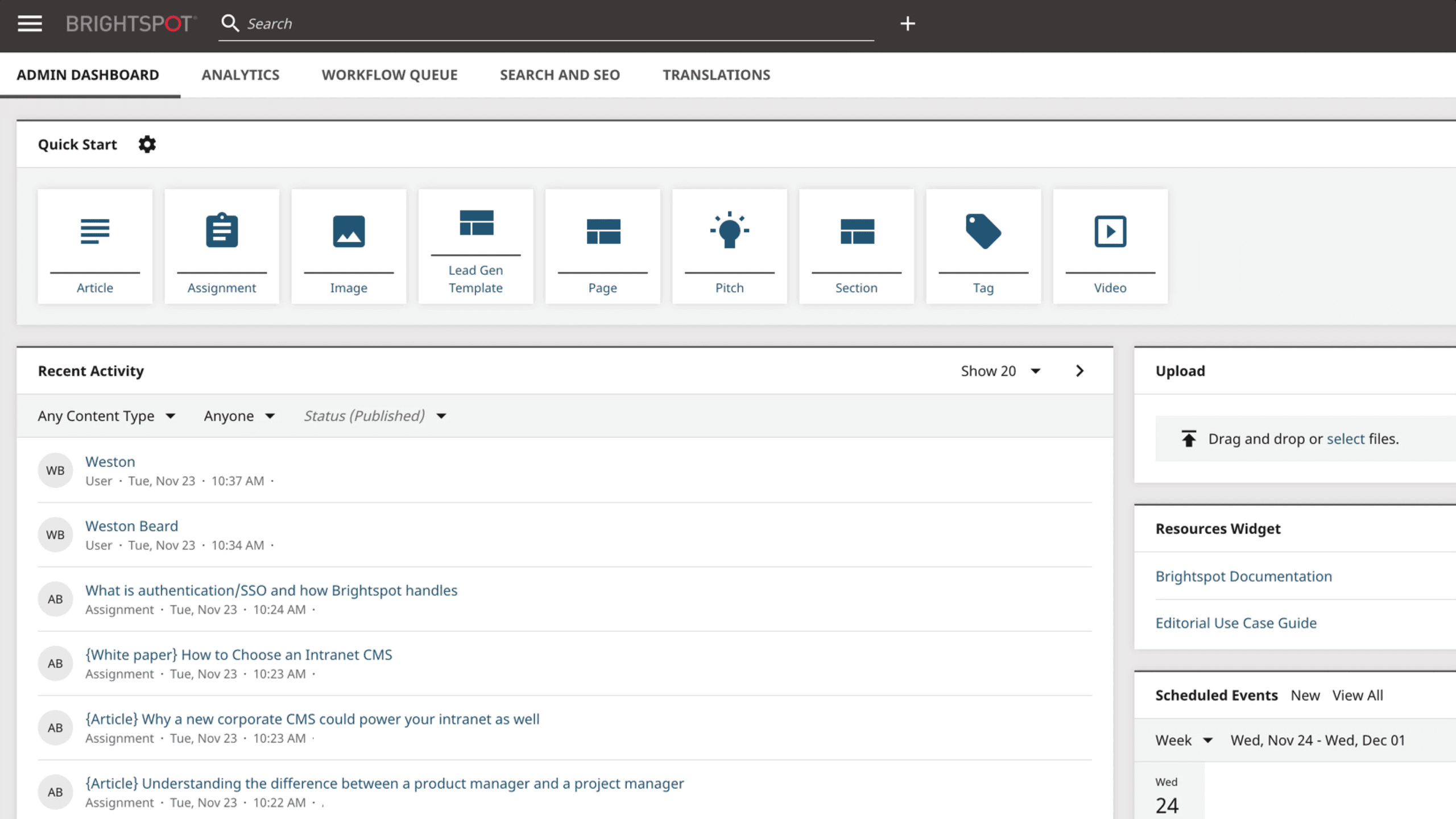 Old Dashboard Interface